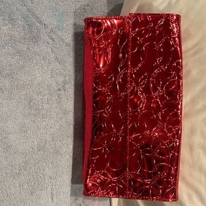 MAC Red Metallic Cosmetics Makeup Clutch Bag. Like New